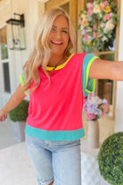 Bre Color Block Short Sleeve Top - Be You Boutique