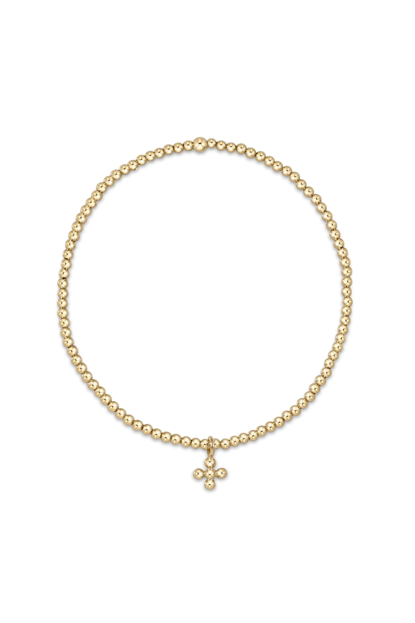 Enewton 2mm Classic Gold Beaded Cross Bracelet - Be You Boutique