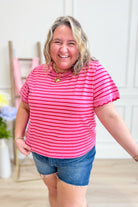 Laura Striped Scallop Trim Top - Be You Boutique