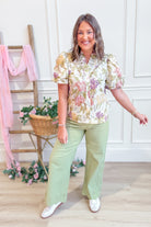 Carol Floral Printed Puff Sleeve Top - Be You Boutique