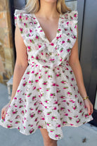 BuddyLove Calla Lily Madsison Ruffle Sleeve Short Dress - Be You Boutique