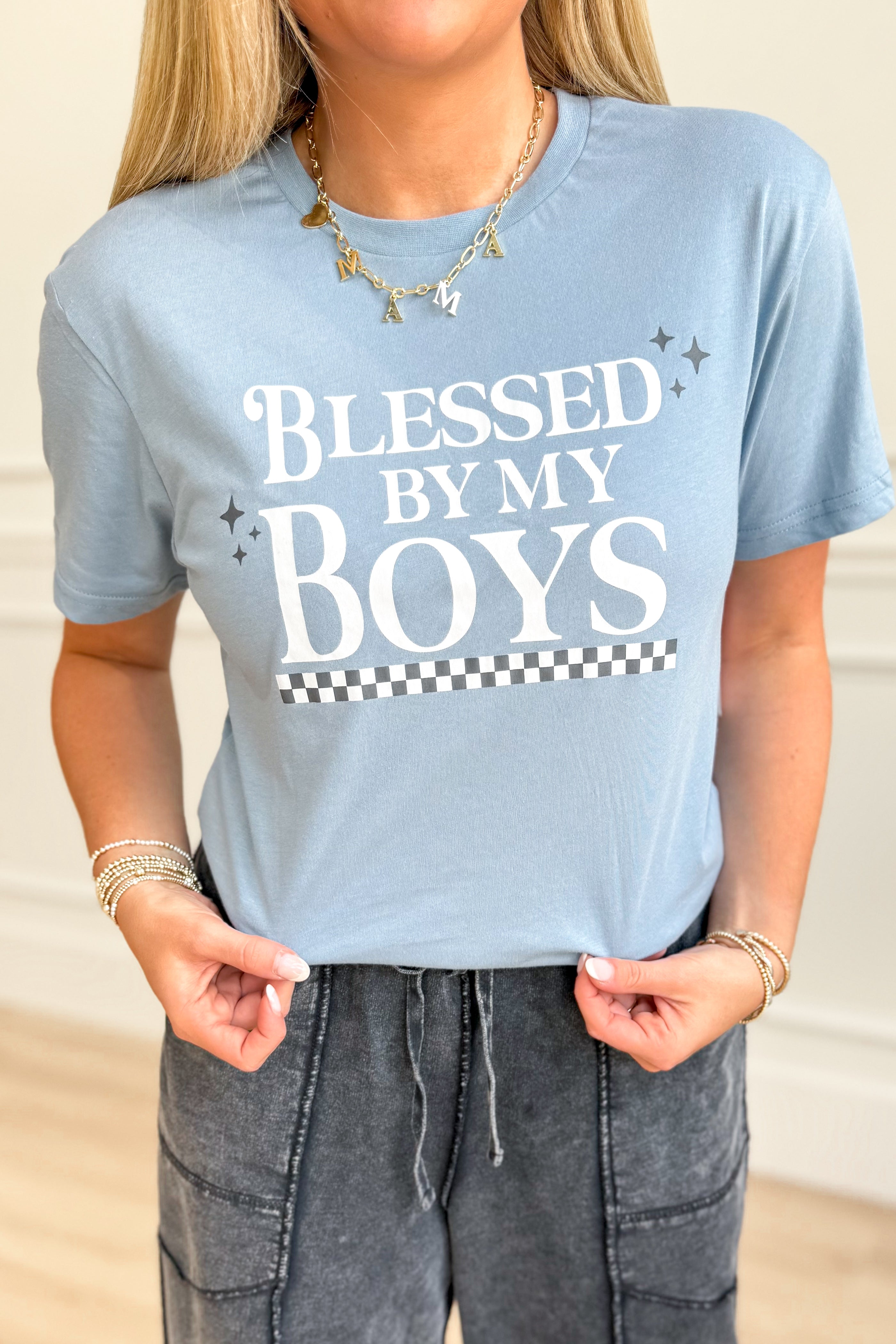 Blessed By My Boys Graphic T-Shirt - Be You Boutique