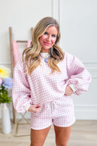 Noelle Pink Gingham Printed Short Set - Be You Boutique