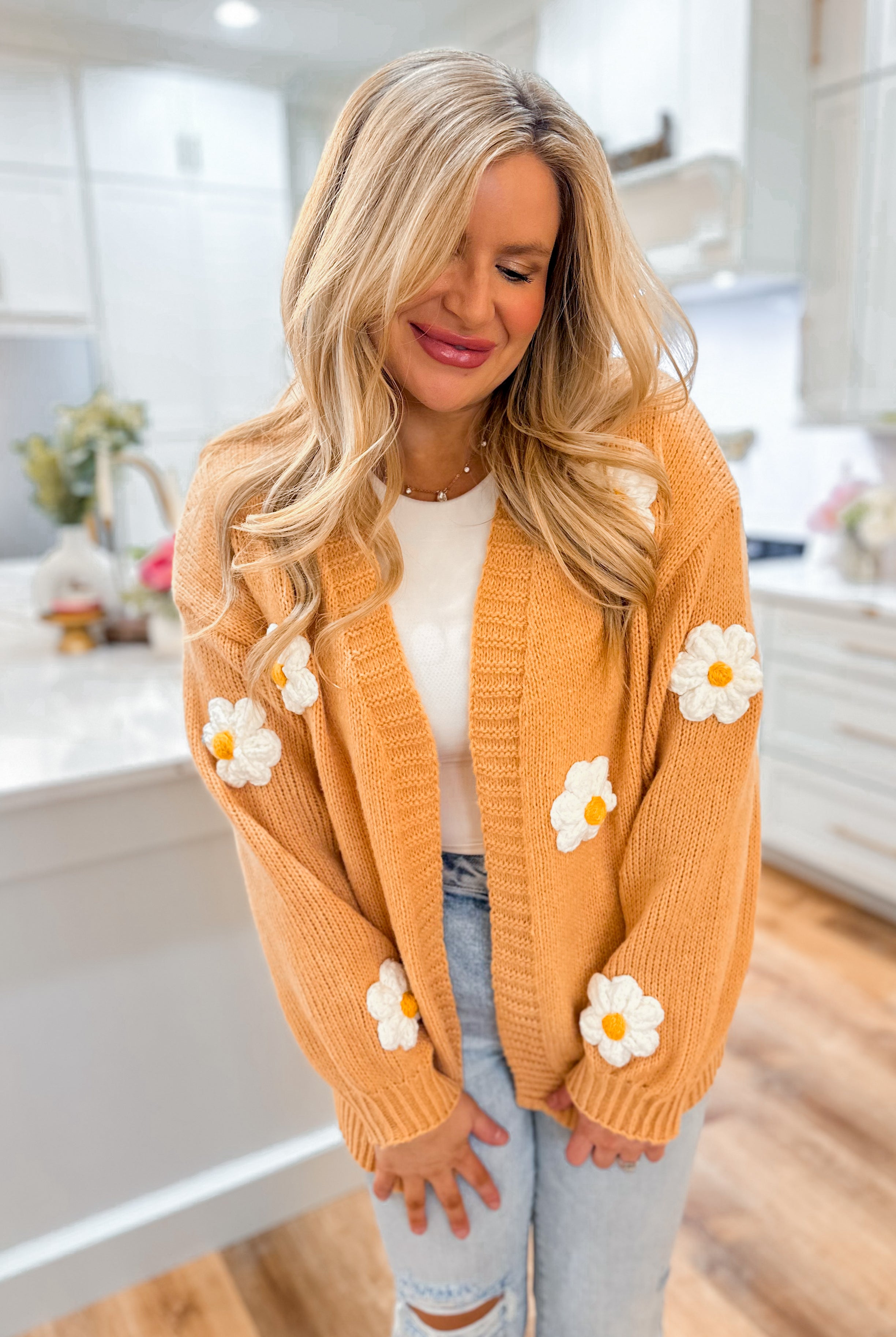 Flower Garden Crochet Flower Patch Sweater Cardigan - Be You Boutique