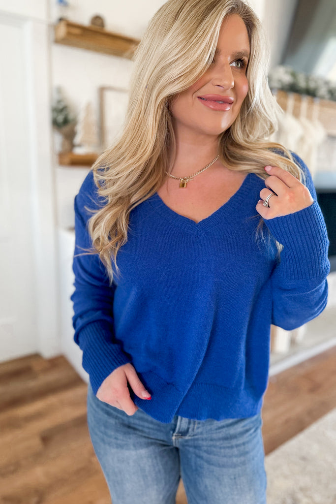 Kingston Long Sleeve V Neck Pullover Sweater - Be You Boutique