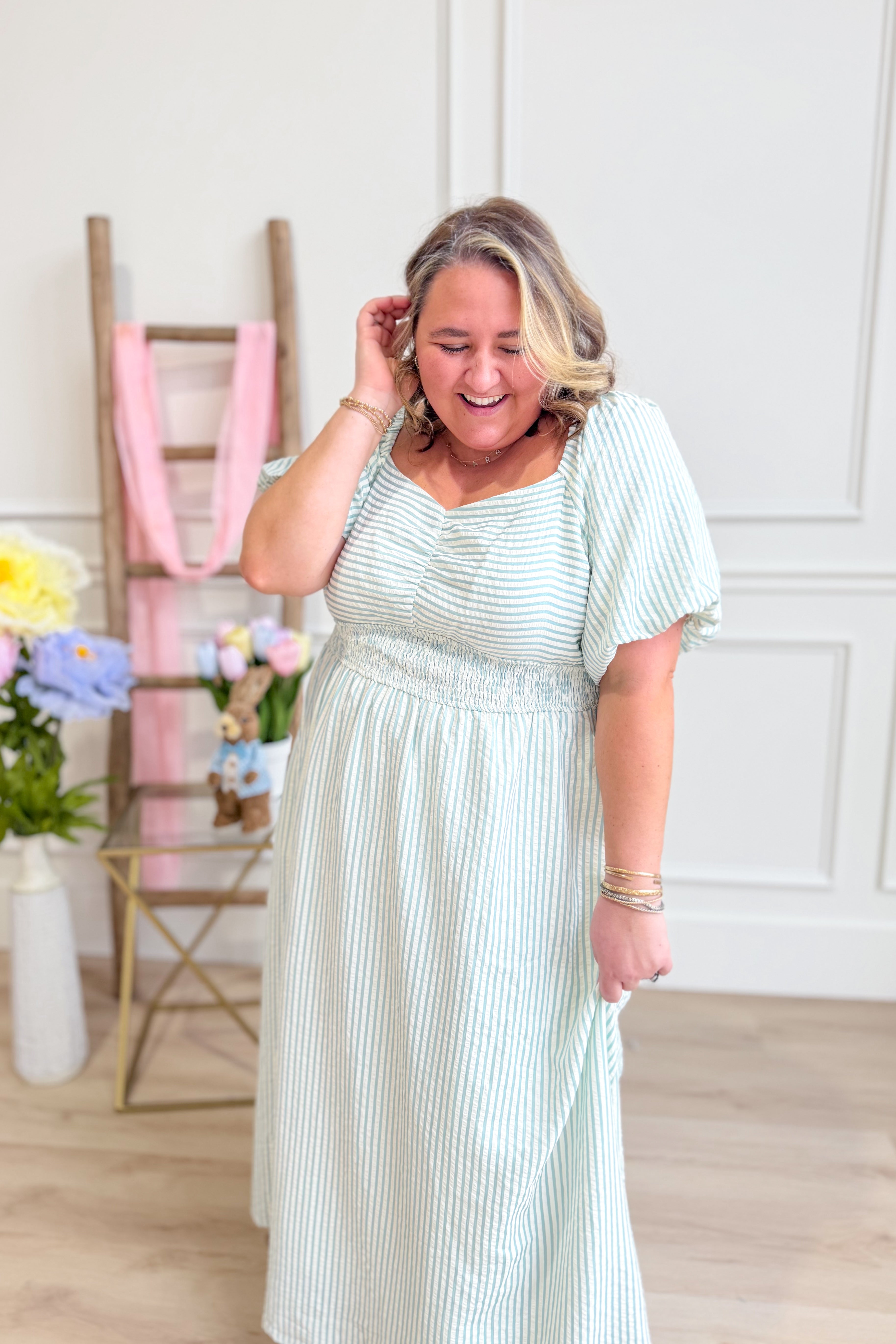 Becca Pin Striped Midi Dress - Be You Boutique