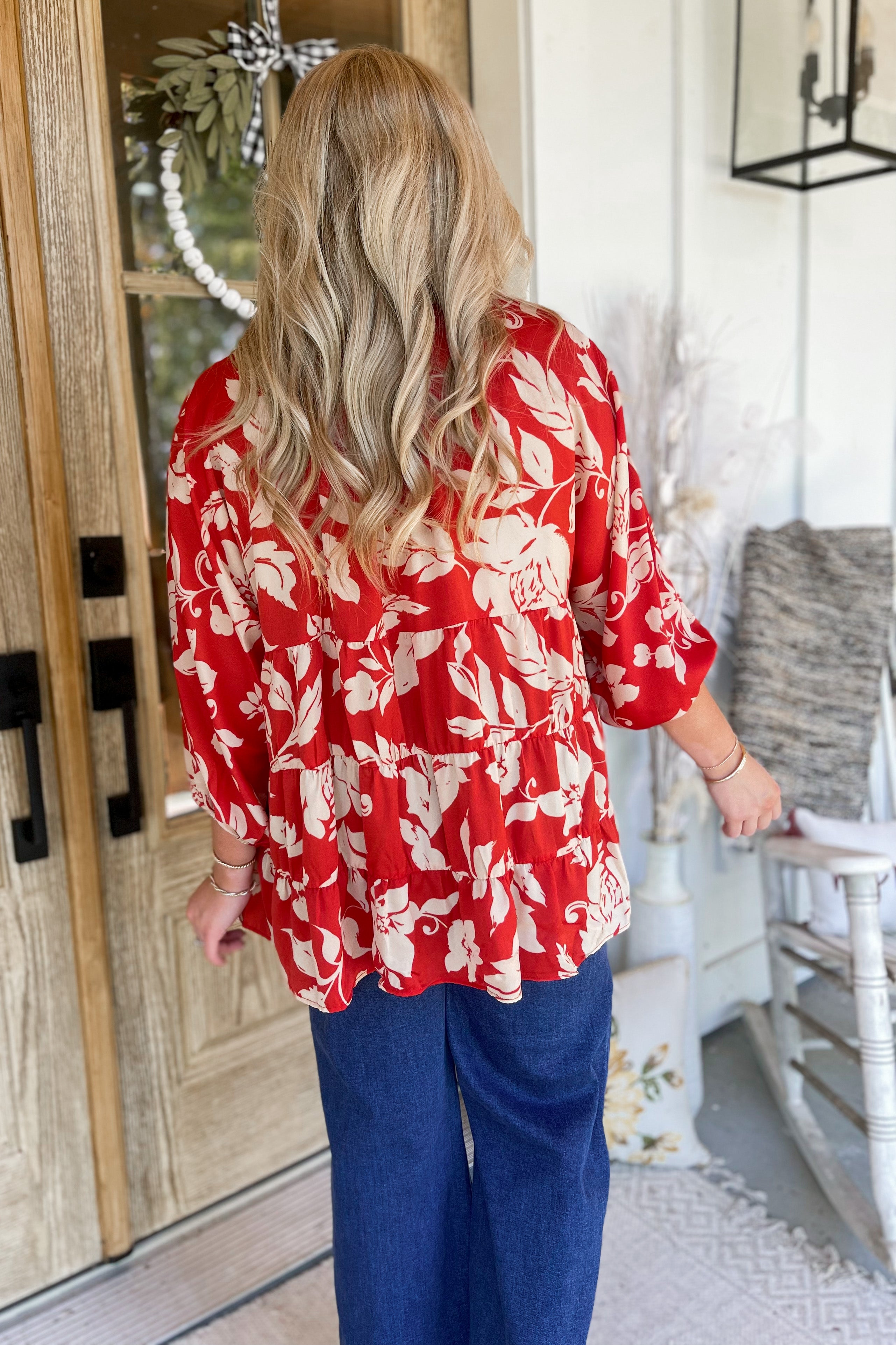 Gentry Printed Mirabelle Satin Long Sleeve Blouse [S-3X] - Be You Boutique