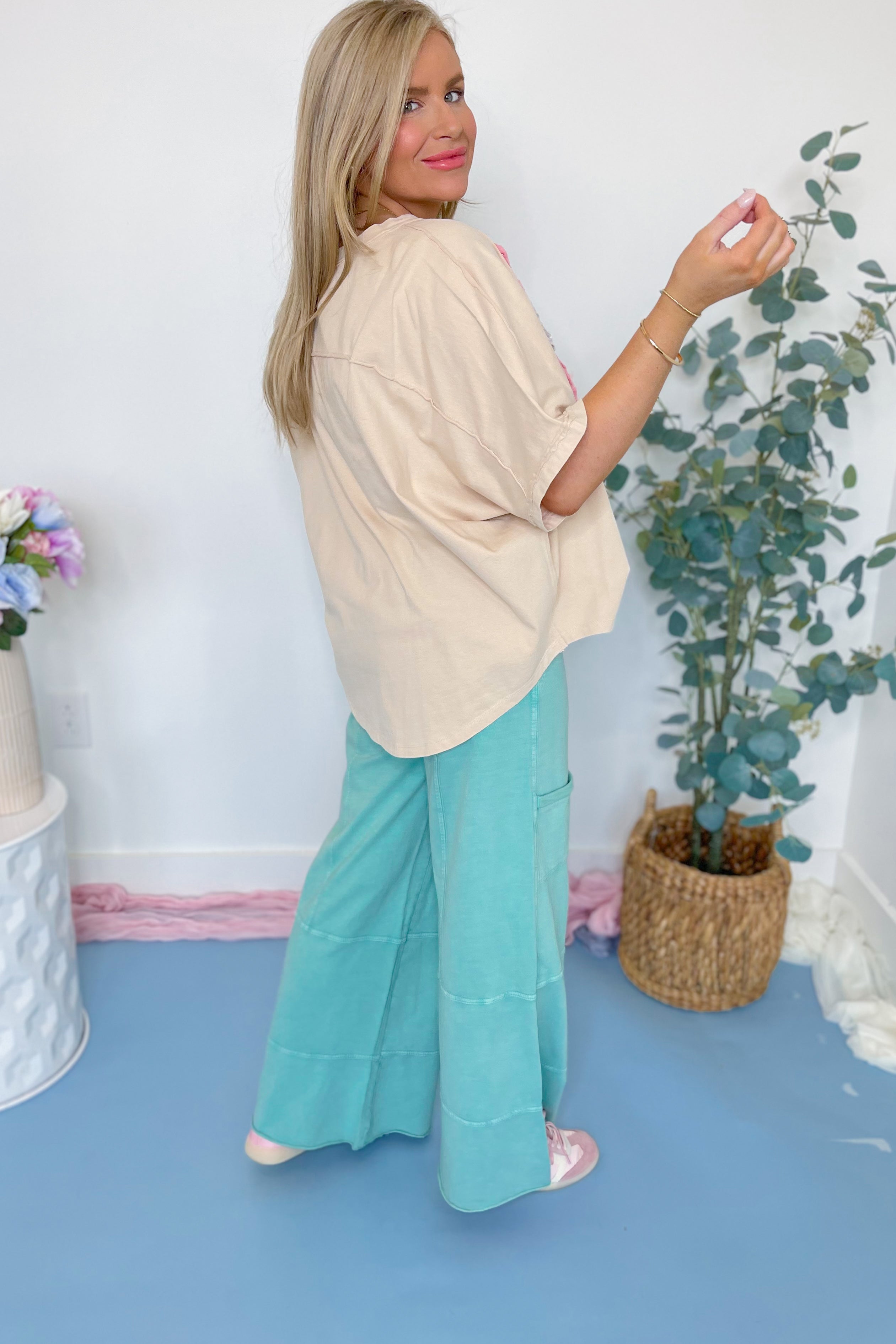 Billie Flower Patch Mineral Washed Top - Be You Boutique