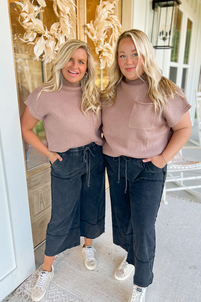 Luka Washed Wide Leg Crop Pants - Be You Boutique