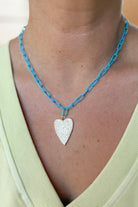 Treasure Jewels Crystal Heart Blue Link Necklace - Be You Boutique