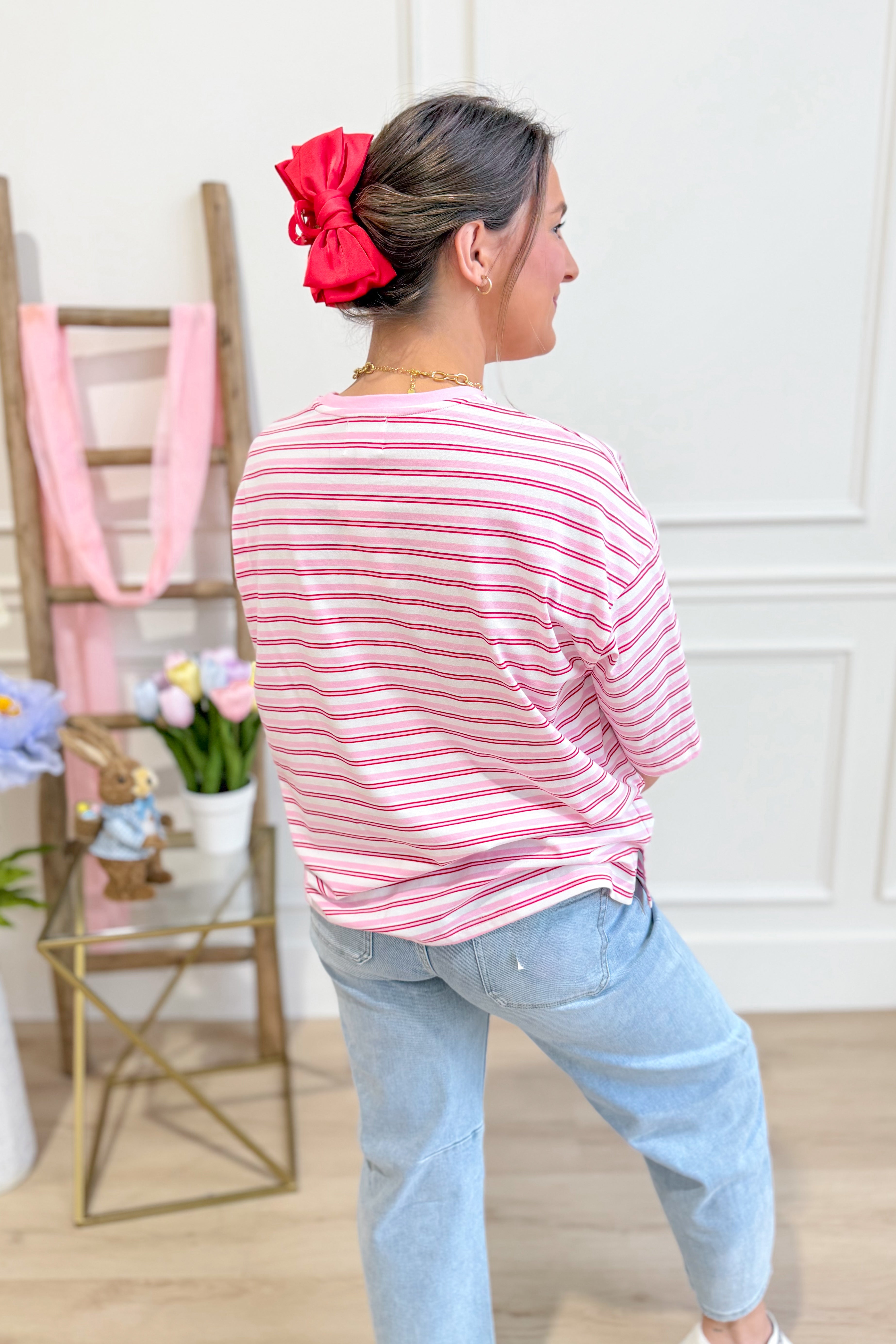 Olivia Multi Striped Basic Top - Be You Boutique