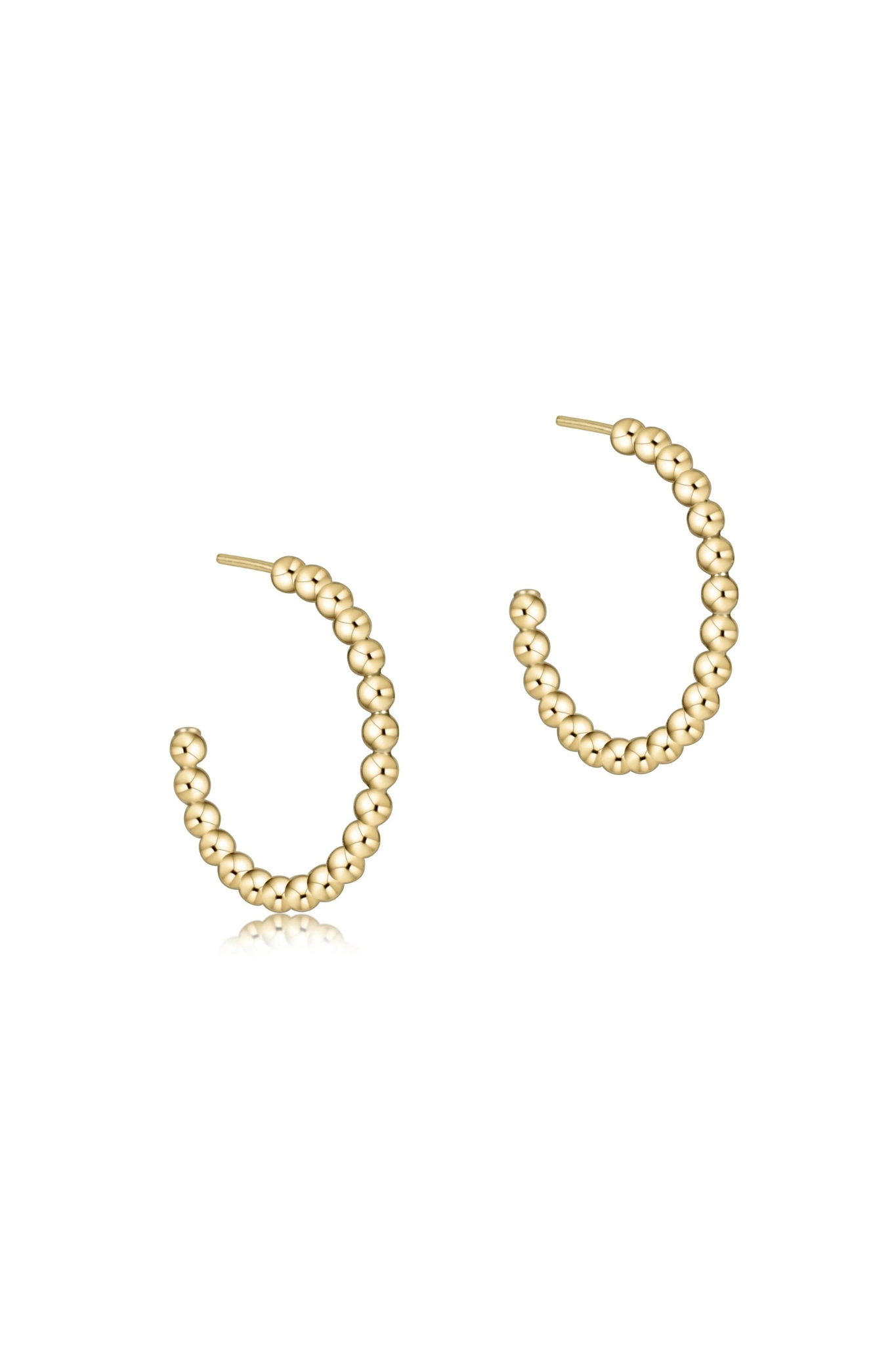 Enewton 1” 2mm Beaded Gold Post Hoop - Be You Boutique