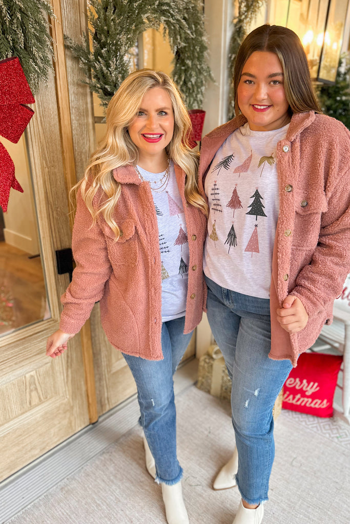 Joshua Long Sleeve Button Down Shearling Shacket Jacket - Be You Boutique