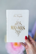 Faux leather devotional book for Mr. and Mrs. White by THE DAILY GRACE CO, featuring elegant gold-embossed lettering on cover.