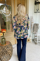 Barclay Gold Foil Floral Print Long Sleeve Top - Be You Boutique