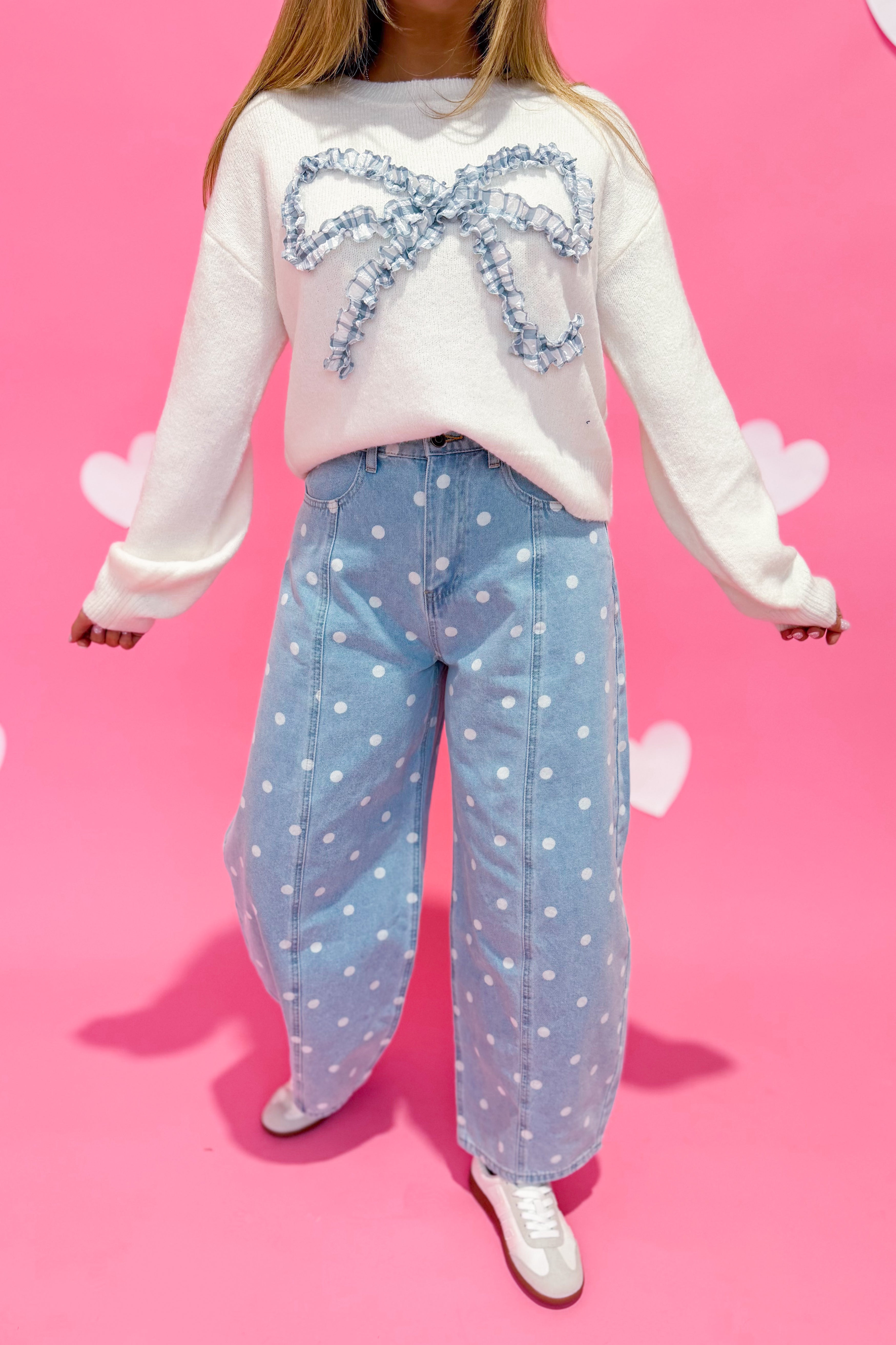 Cupid Polka Dot Barrel Jean - Be You Boutique