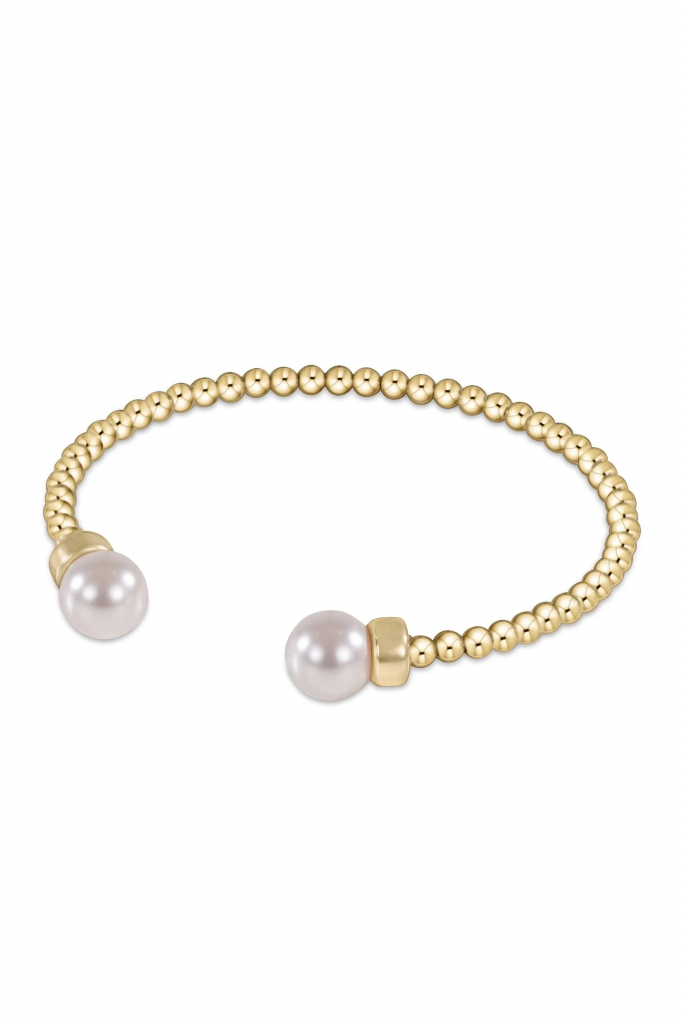 Enewton 3mm classic gold pearl cuff bracelet with smooth gold finish and elegant pearl accents, jewelry accessory.
