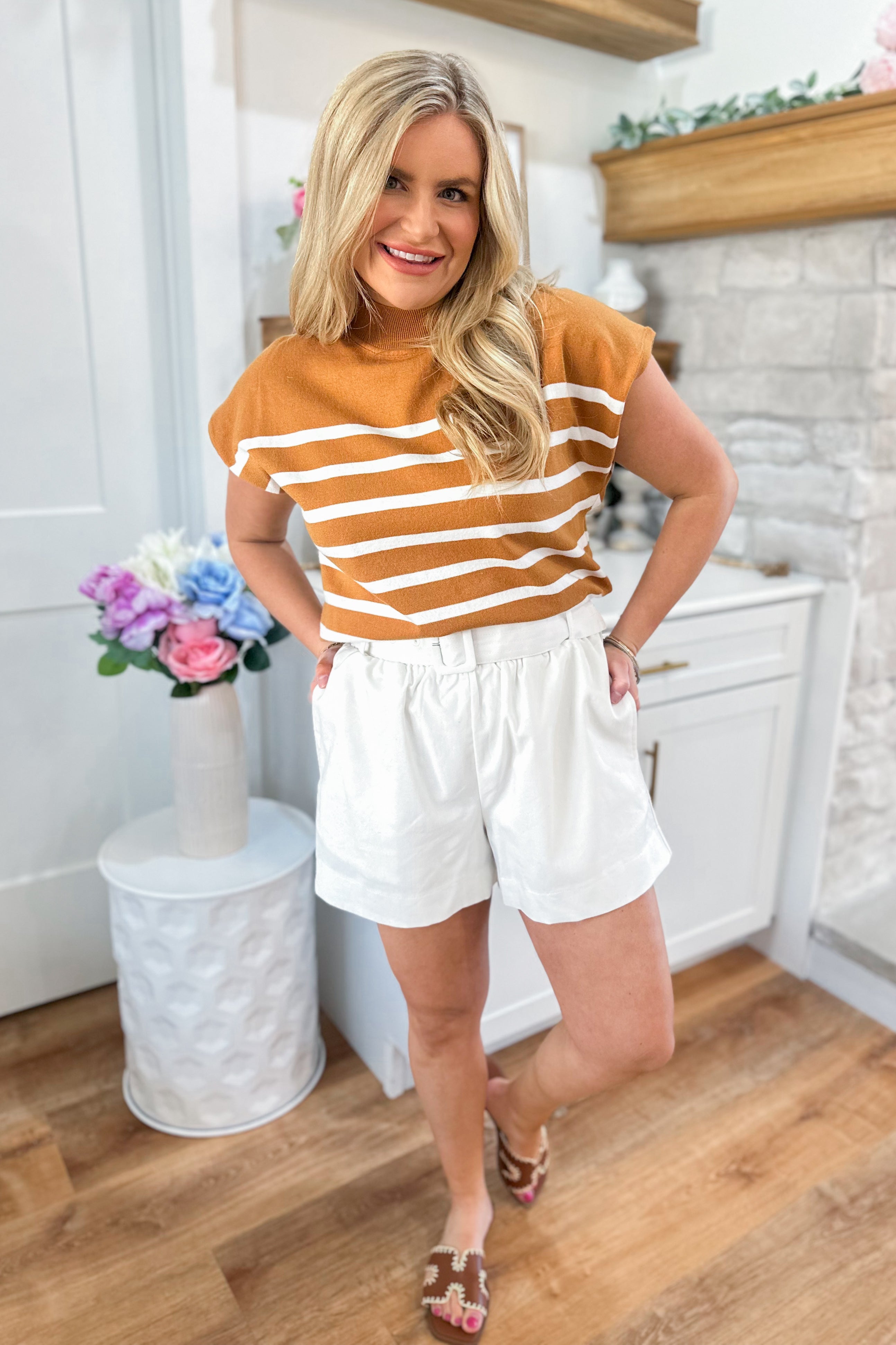 Anna Pull On Belted Shorts with Pockets - Be You Boutique