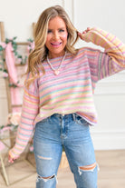 Sophie Multi Striped Round Neck Sweater - Be You Boutique