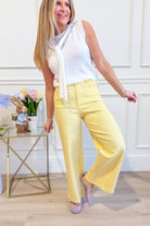 Della Plaid Printed Wide Leg Pant - Be You Boutique