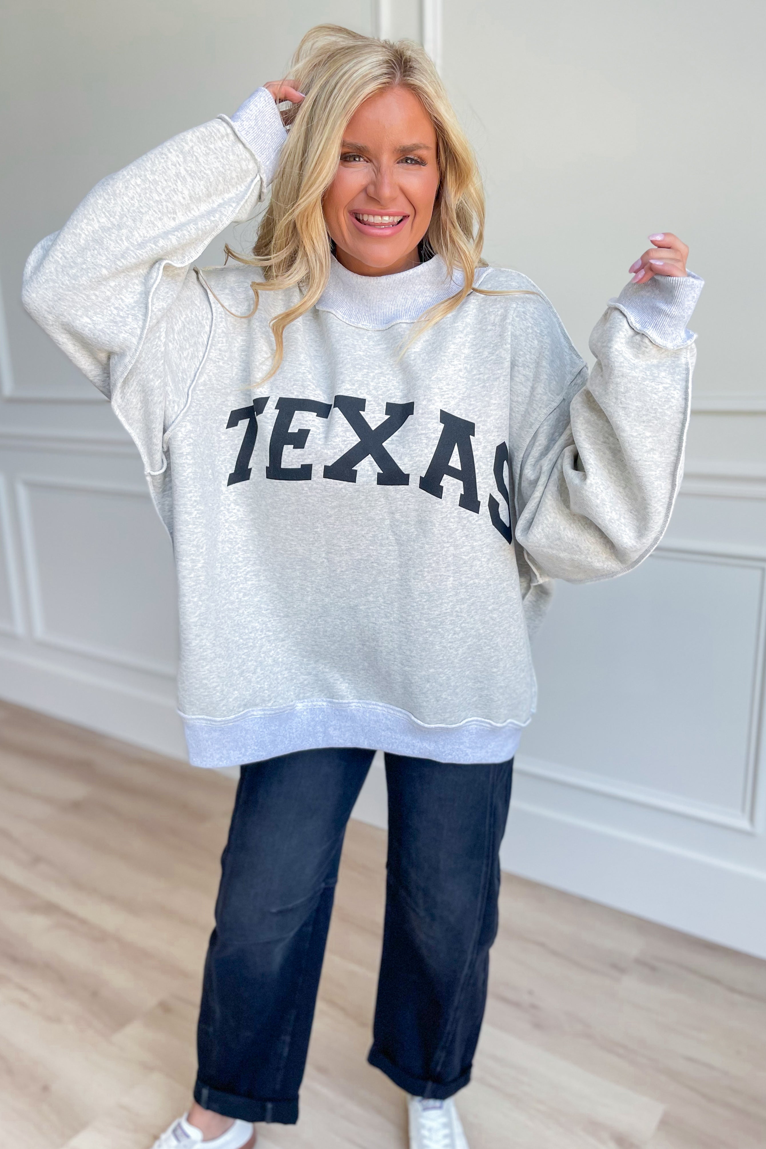 Texas Reversible Mock Neck Sweatshirt - Be You Boutique
