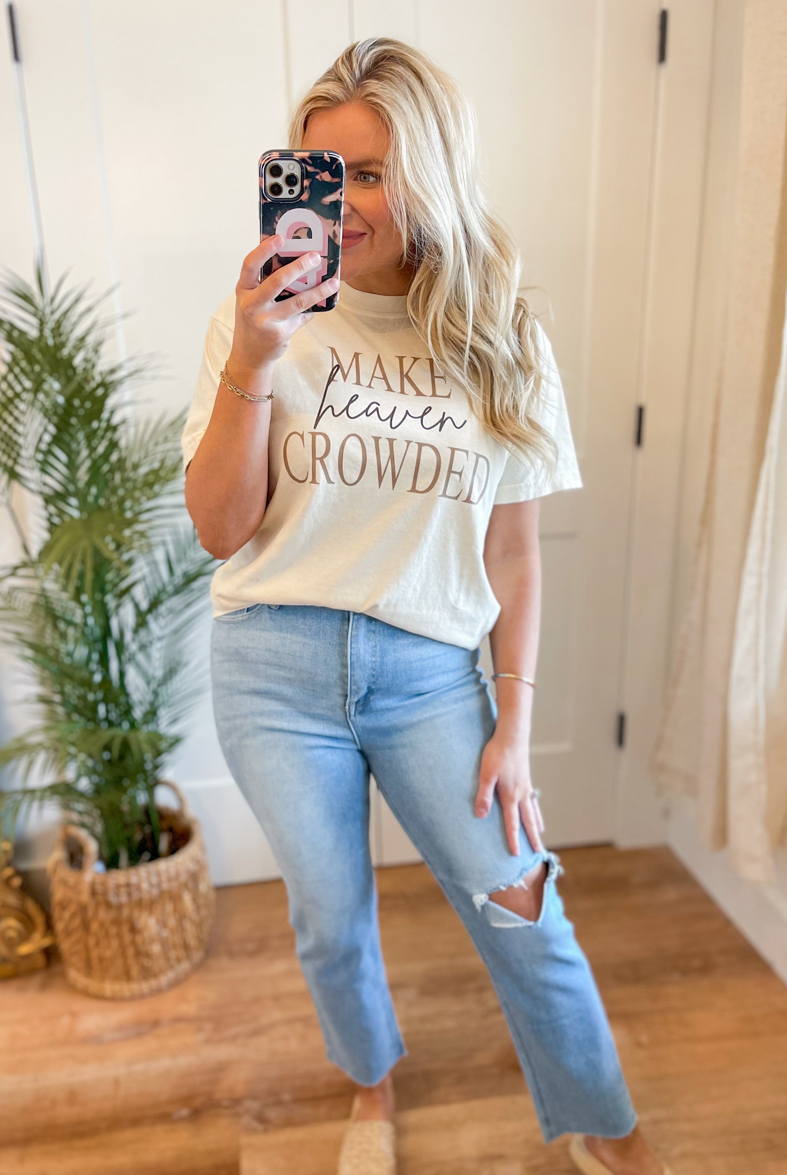 Make Heaven Crowded Comfort Colors Graphic Tee - Be You Boutique