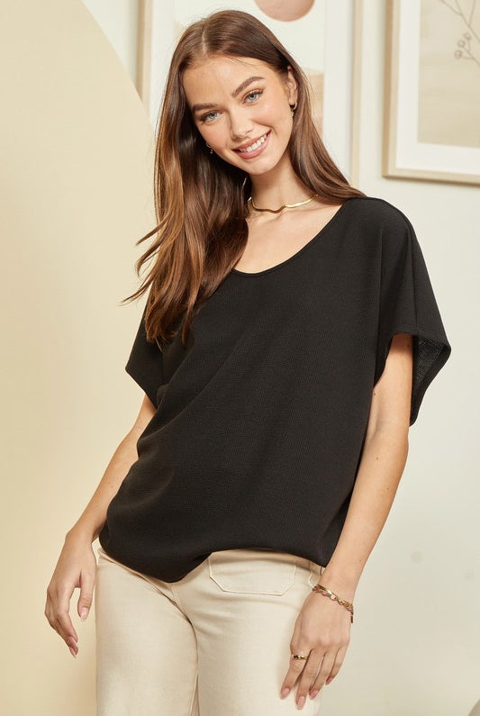 Harry Easy Round Neck Dolman Sleeve Top - Be You Boutique