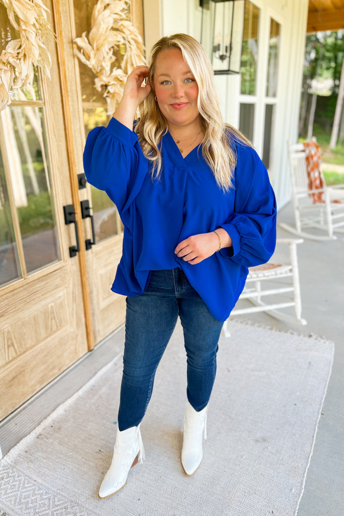 Lucas V Neck Casual Flowy Top - Be You Boutique