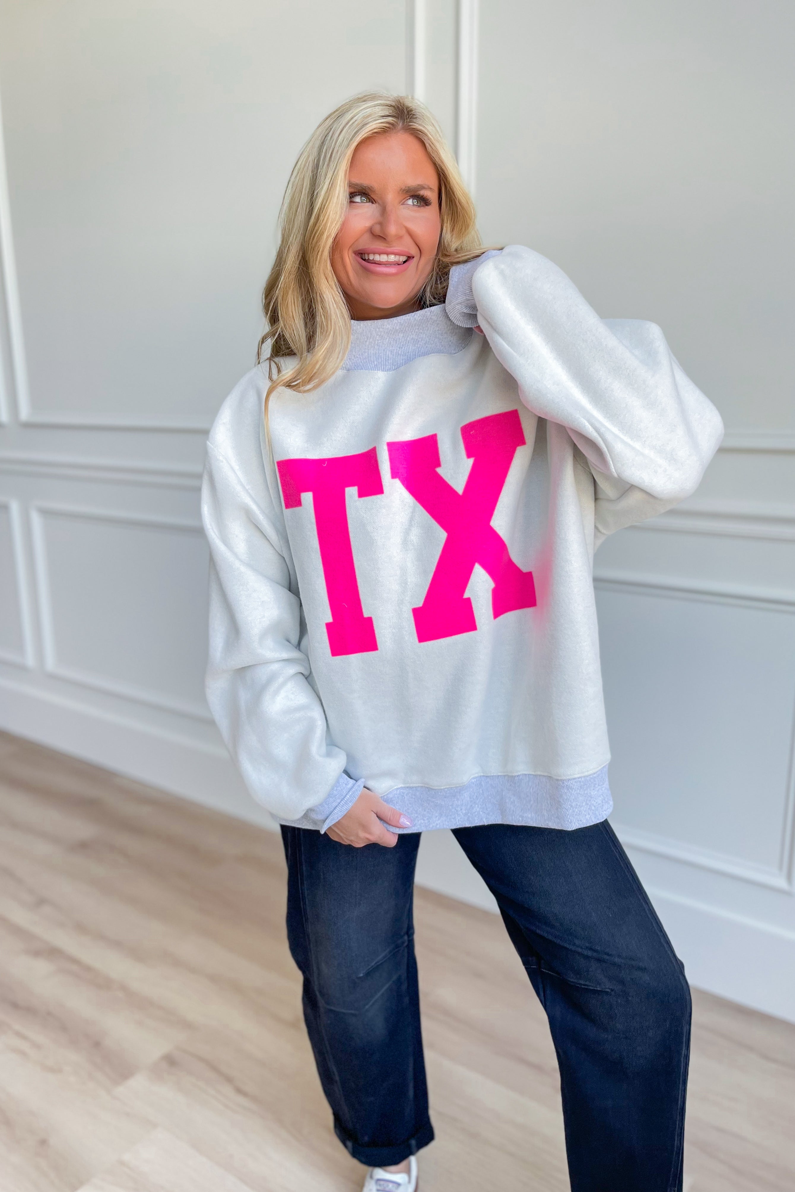 Texas Reversible Mock Neck Sweatshirt - Be You Boutique