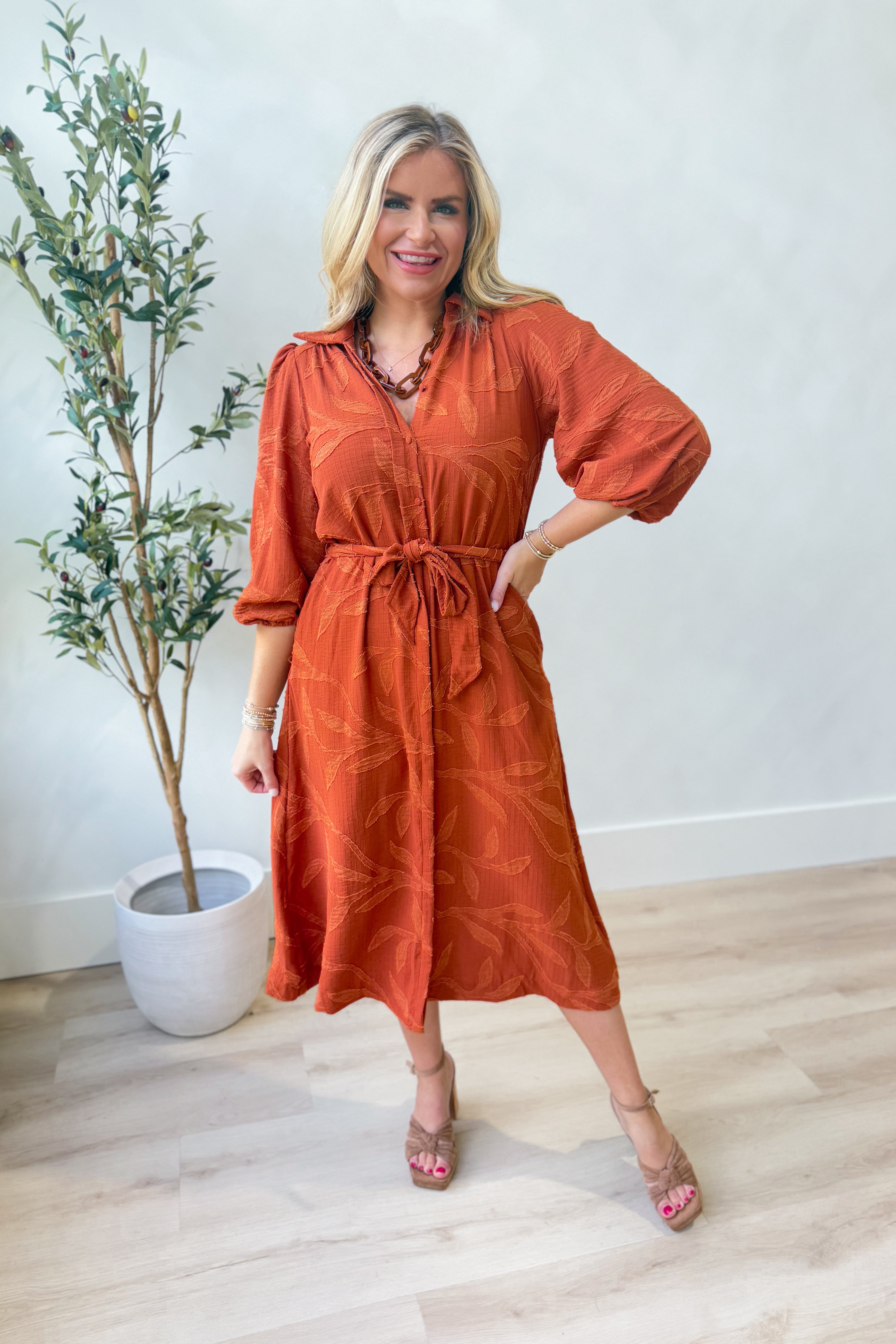 Debby Textured Tiered Midi Dress - Be You Boutique