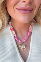 Pink Scarf 1.25" Multi Charm Necklace - Be You Boutique
