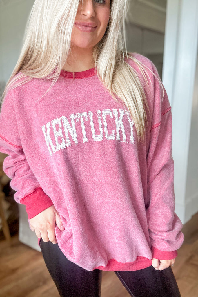 Kentucky Inside Out Black Long Sleeve Sweatshirt Top RED - Be You Boutique