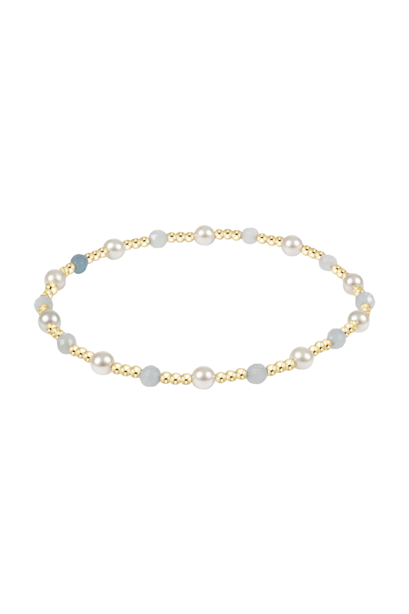 Enewton Aquamarine 4mm Pearl Sincerity Bracelet featuring aquamarine beads and pearls on a delicate jewelry strand.