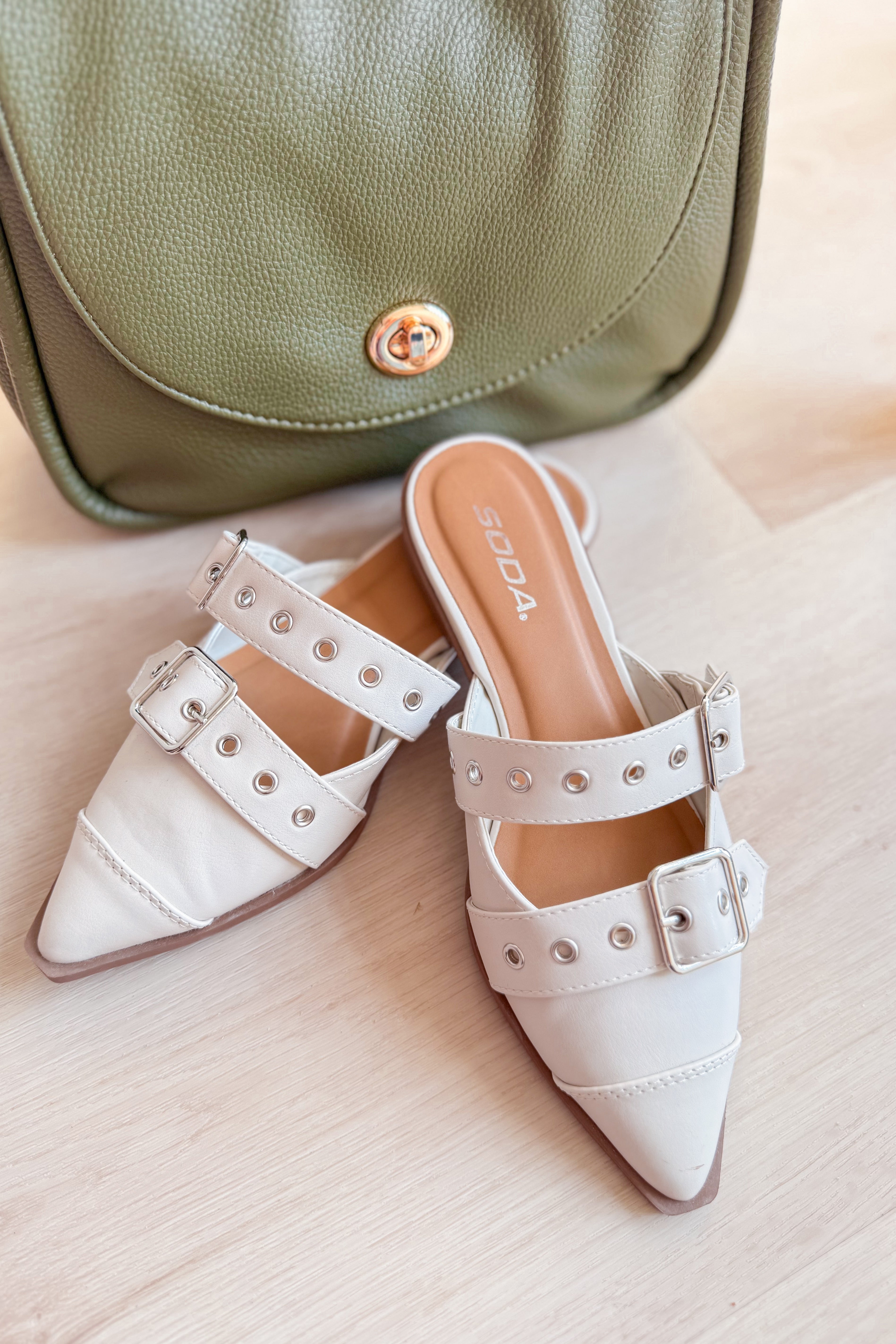 Soda Usual Solid Pointed Toe Slip On Flats - Be You Boutique