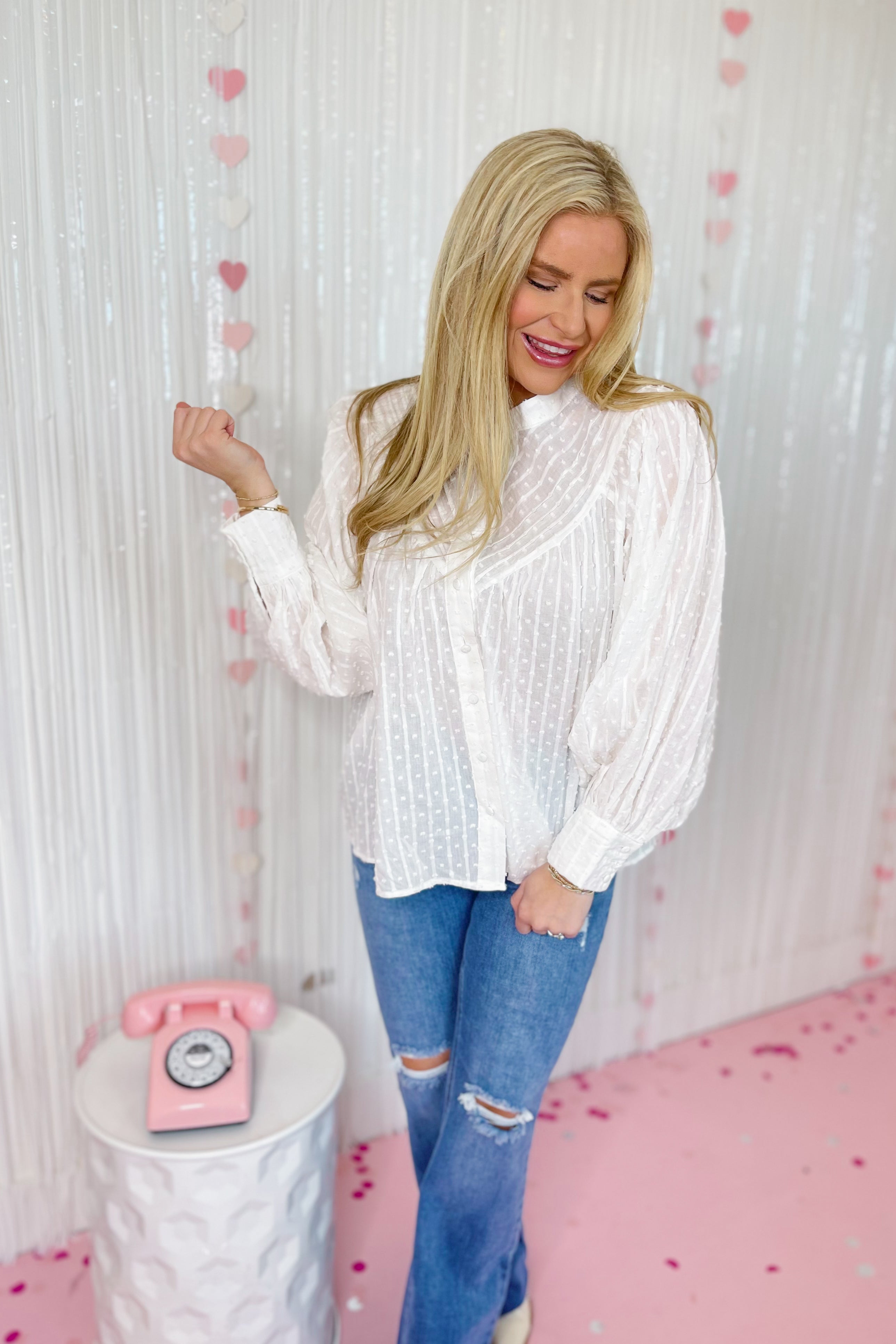 Cami Button Down Blouse Top - Be You Boutique
