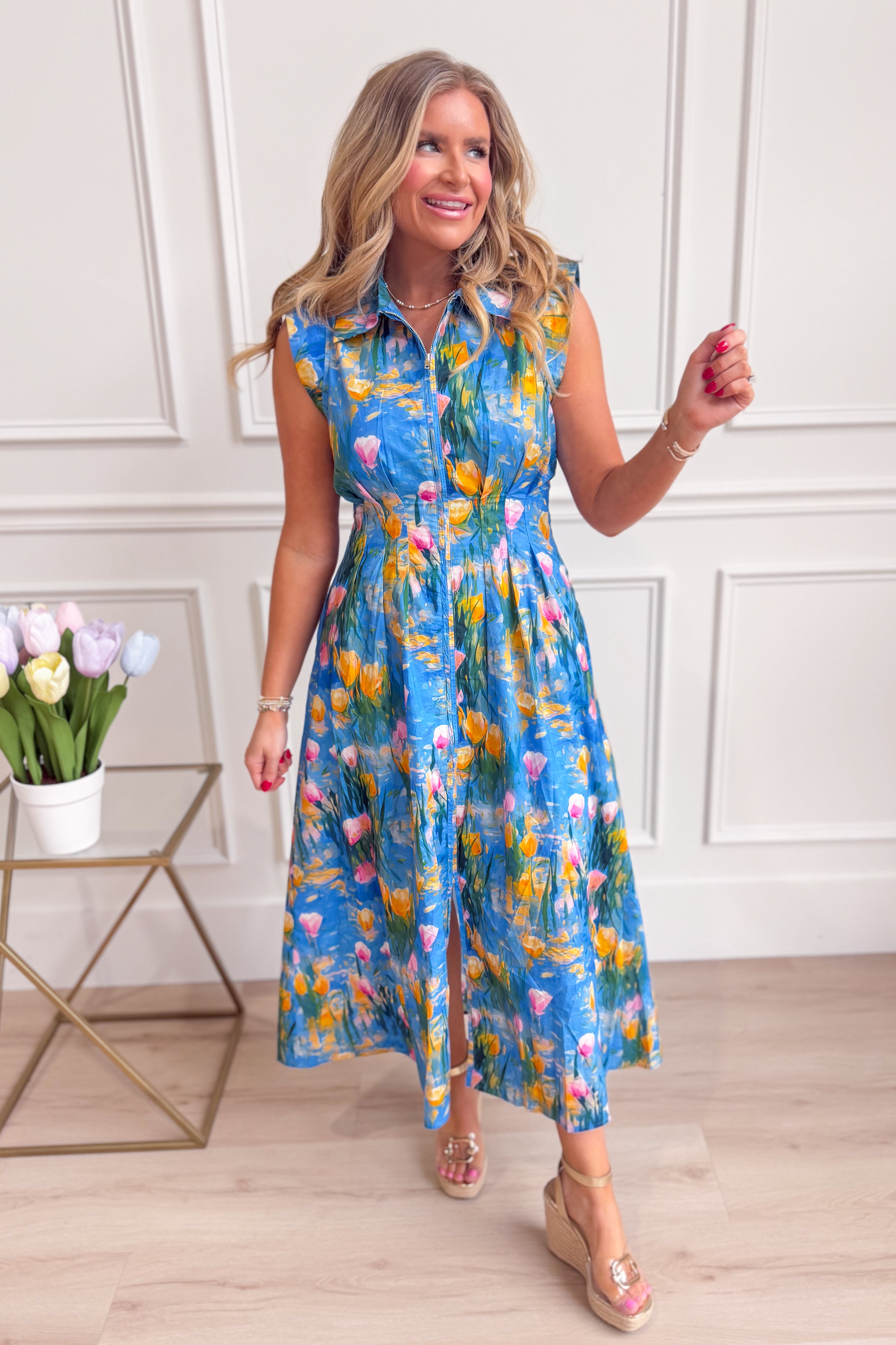 Chrissy Floral Midi Dress – Be You Boutique