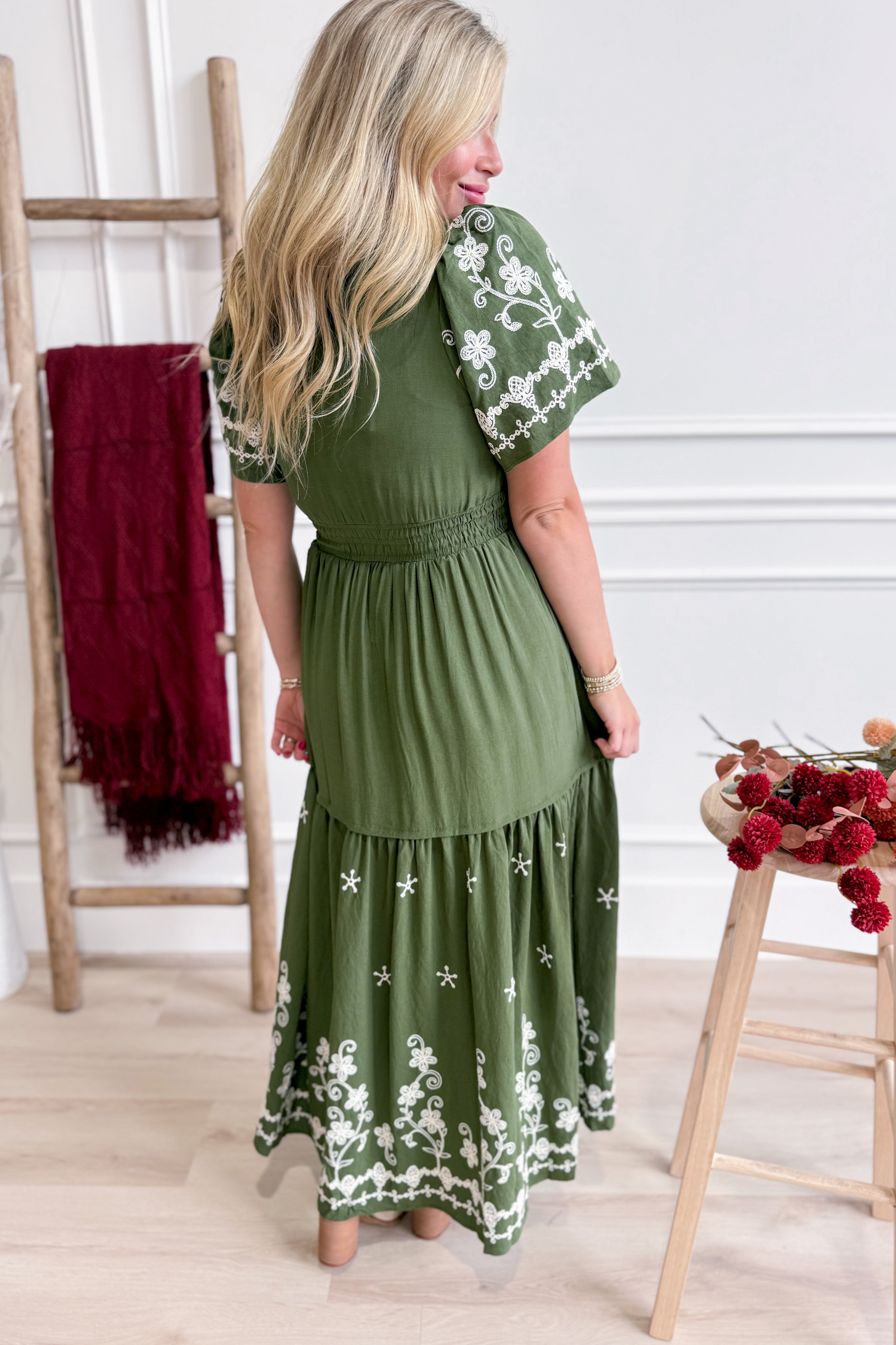 Reagan Embroidery Short Sleeve Dress - Be You Boutique