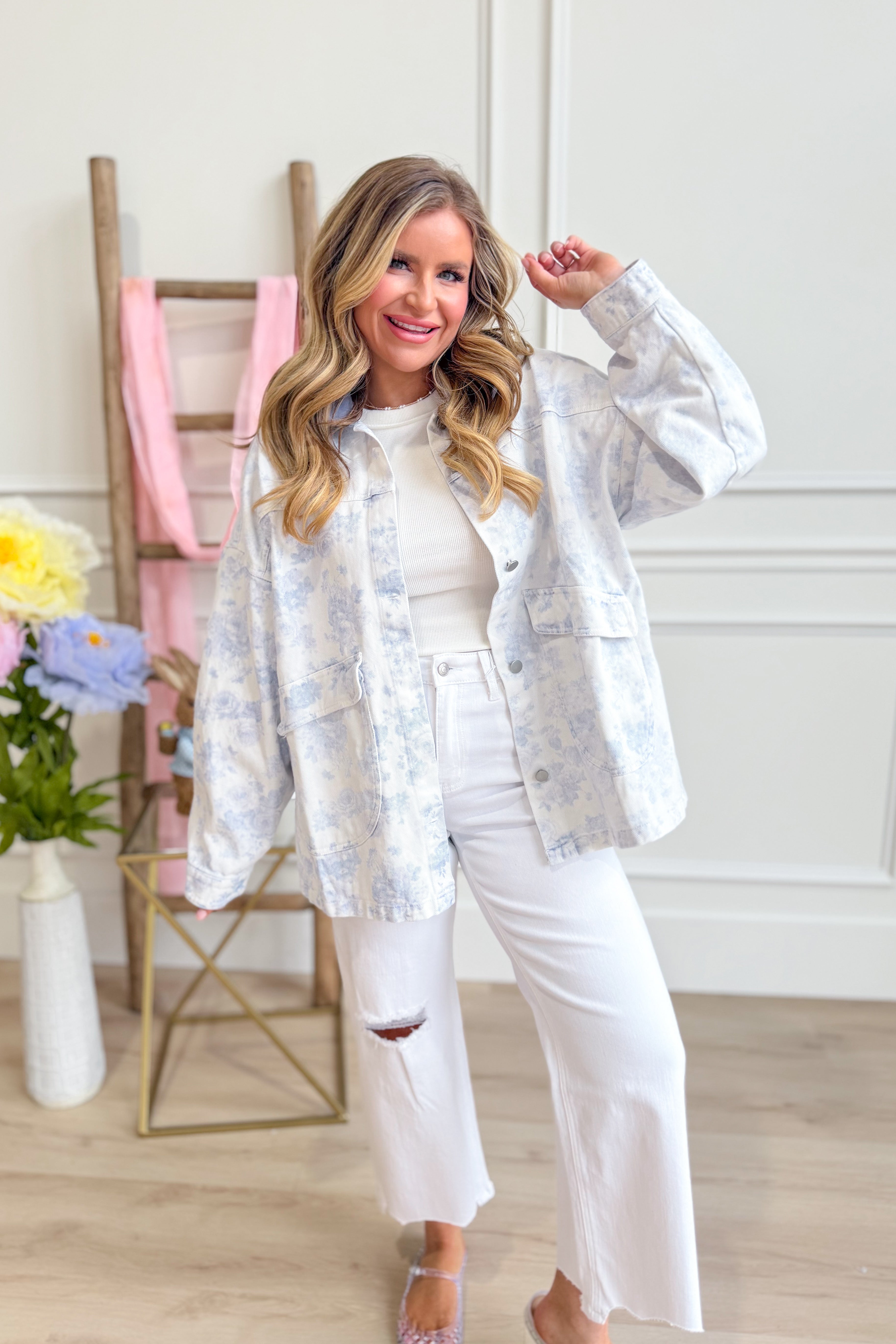 Rebecca Floral Printed Twill Jacket - Be You Boutique