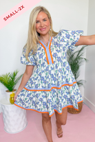Carrie Floral Printed Contrasting Trim Dress - Be You Boutique