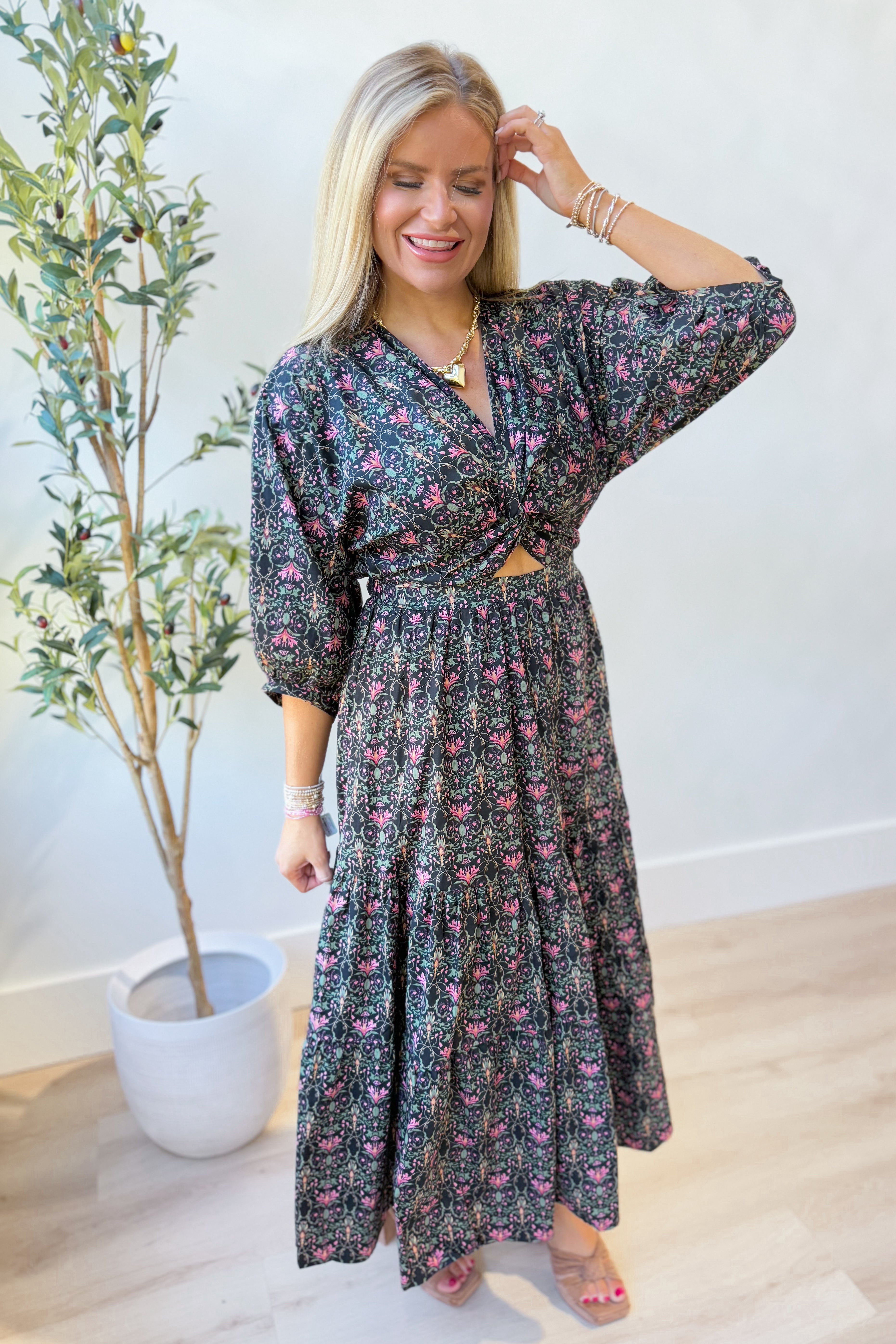 Indigo Garden Maxi Dress - Be You Boutique