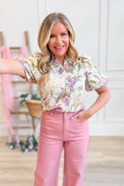 Carol Floral Printed Puff Sleeve Top - Be You Boutique