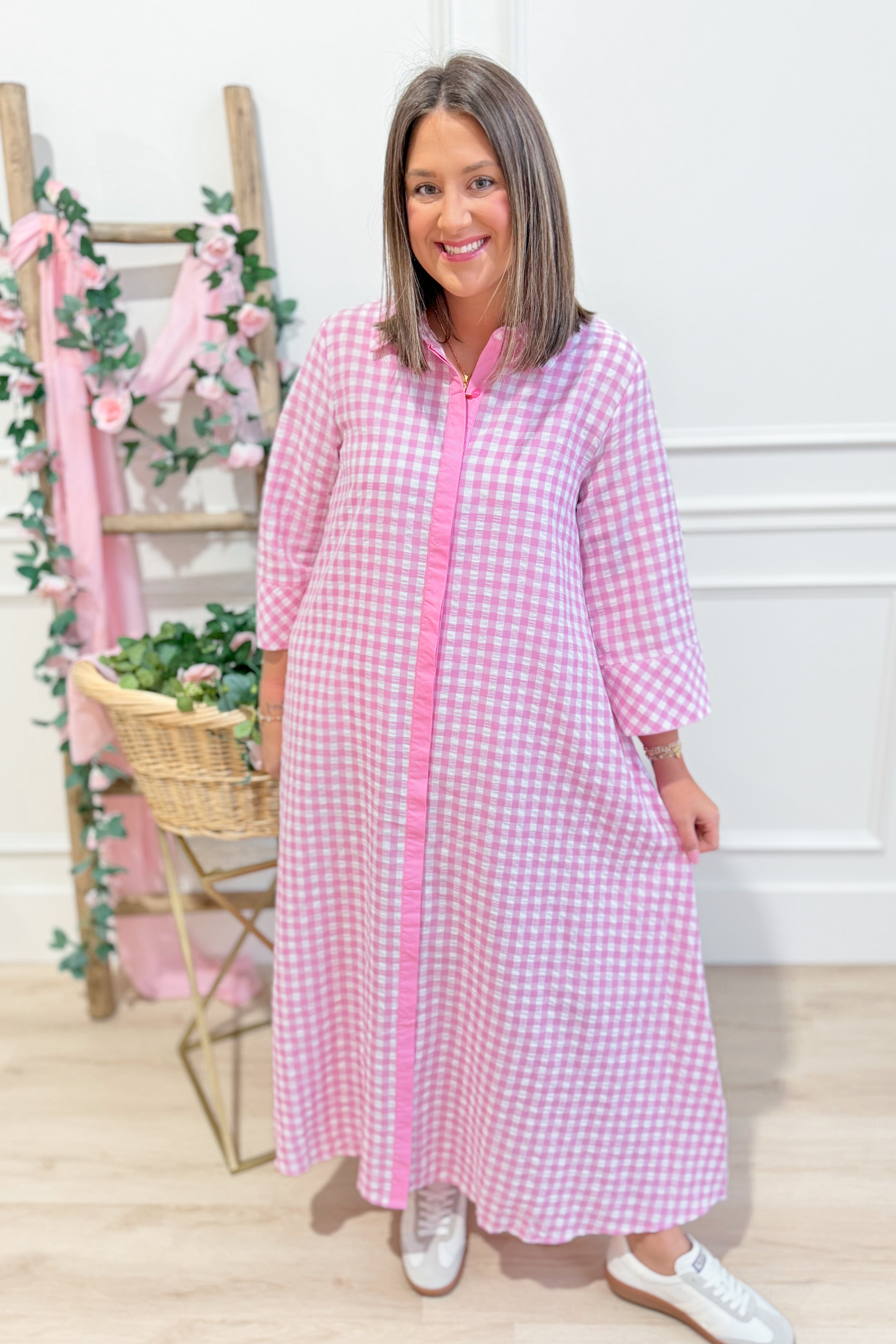Emma Gingham Collared Dress - Be You Boutique