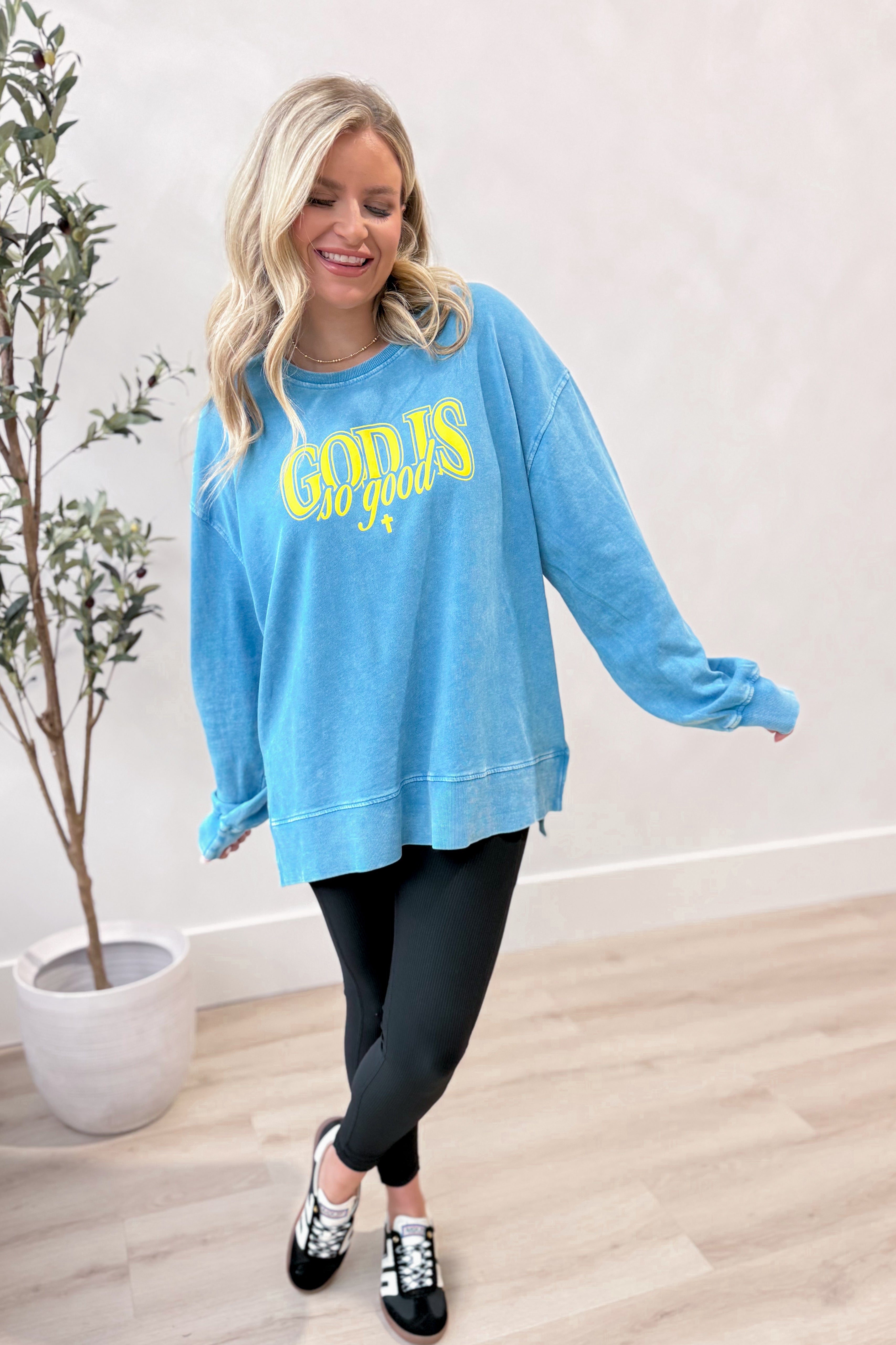 God is Good Mineral Wash Pullover - Be You Boutique
