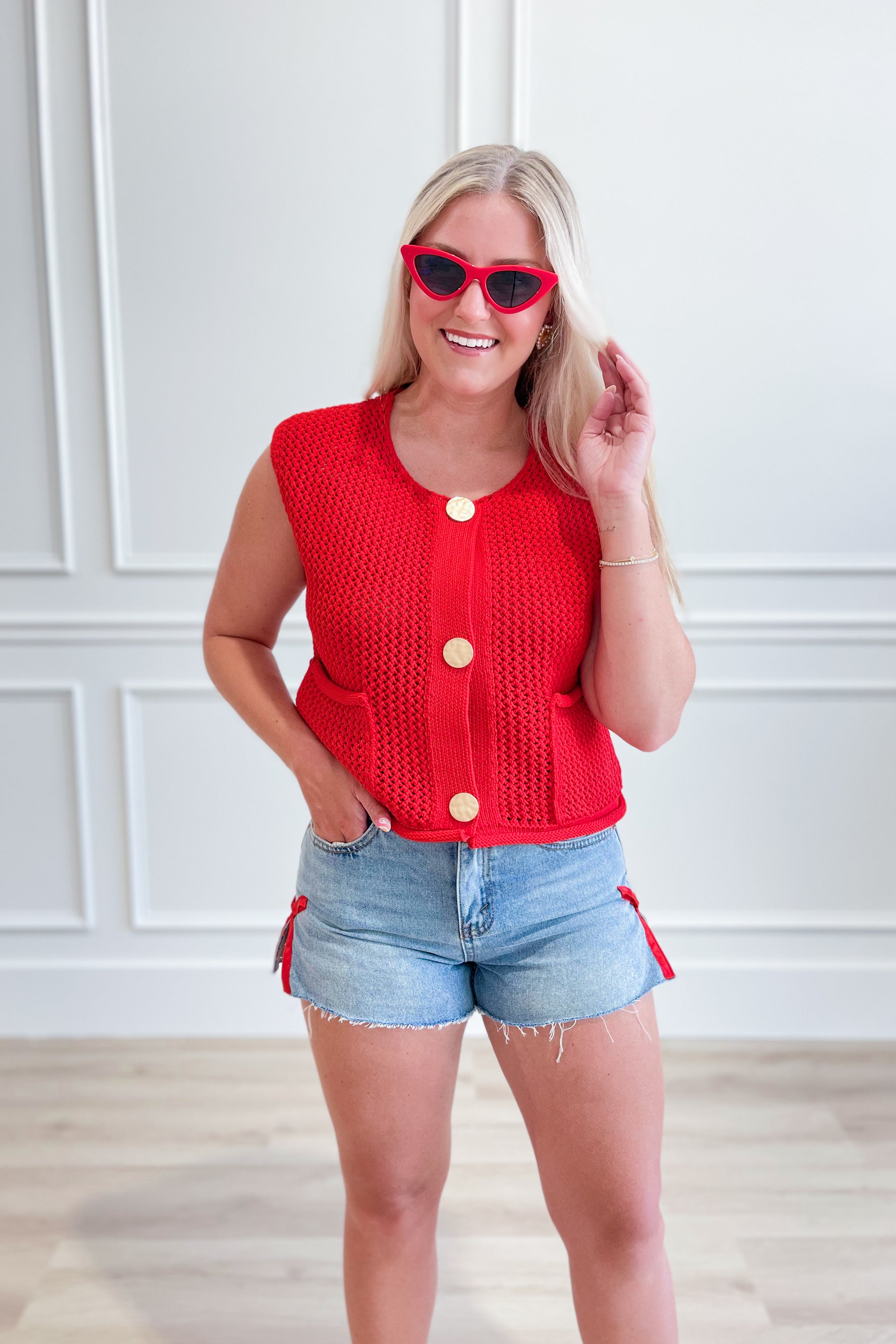 Alice Chunky Knit Sweater Vest Top - Be You Boutique