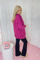 Lucy Mineral Washed Corduroy Ruffle Detail Sweatshirt - Be You Boutique
