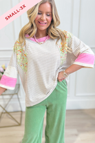 Jessie Natural Patchwork Casual Top - Be You Boutique