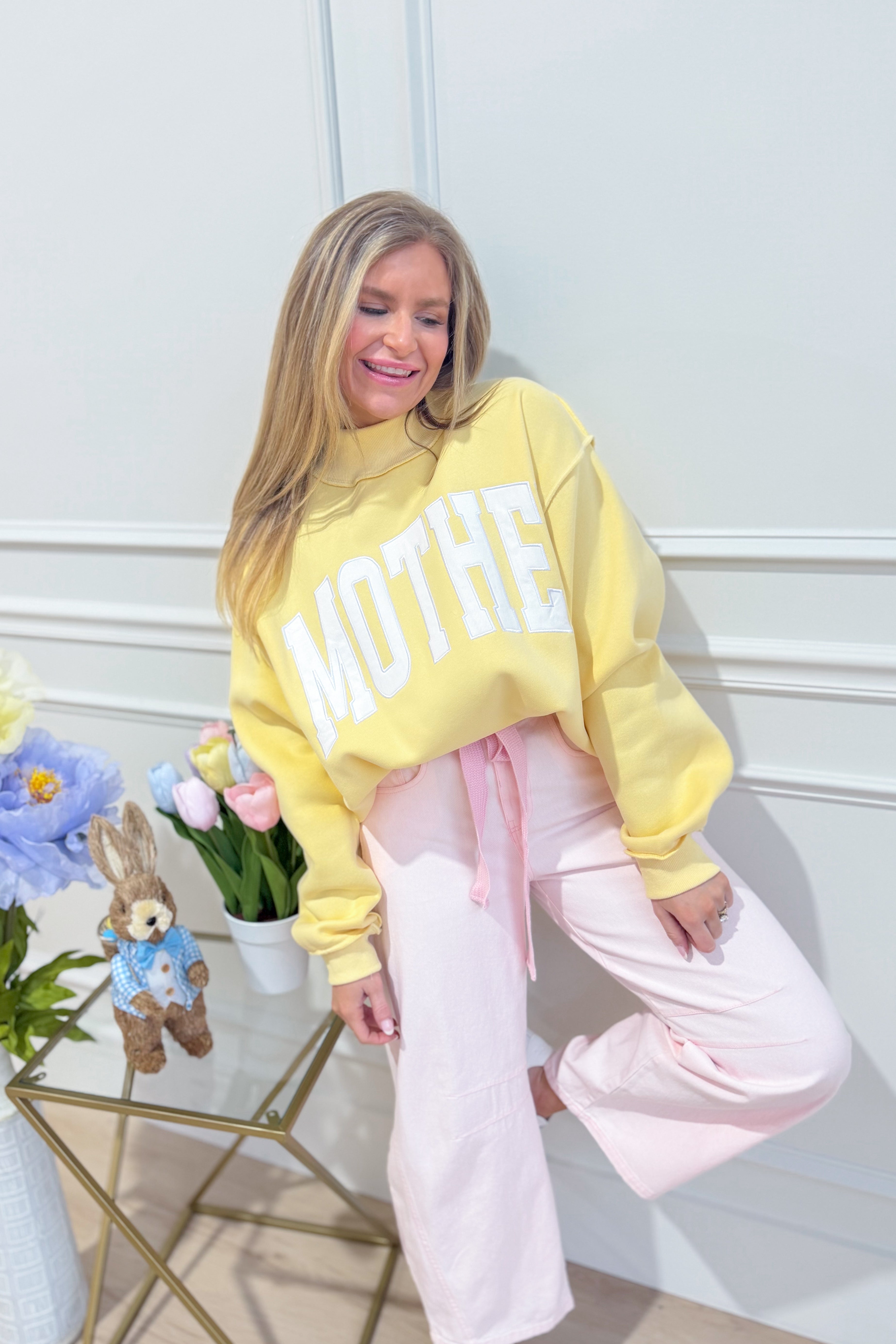 Mother Mock Neck Embroidered Sweatshirt - Be You Boutique