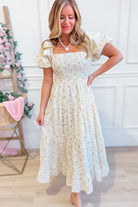 Landry Floral Smocked Midi Dress - Be You Boutique