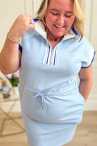 Kristi Solid Trim Cinched Waist Dress - Be You Boutique