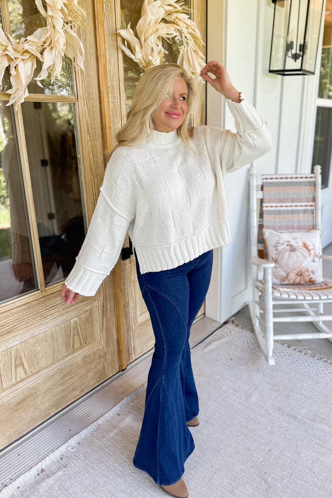 Leonardo Cross Design Knitted Sweater - Be You Boutique